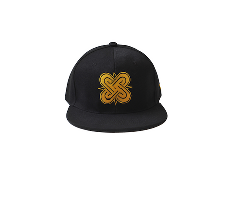 Eternal Knot Black & Gold Snapback Hat